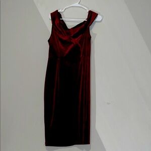 Source Unknown Strapless Burgundy Dress